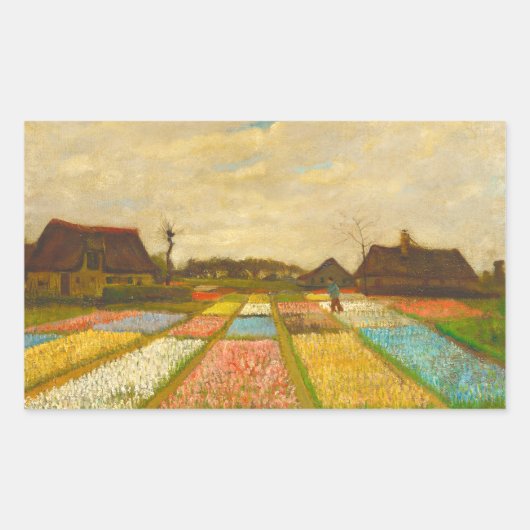 Vincent van Gogh Blume Beds in Holland Rechteckiger Aufkleber (Vorderseite)