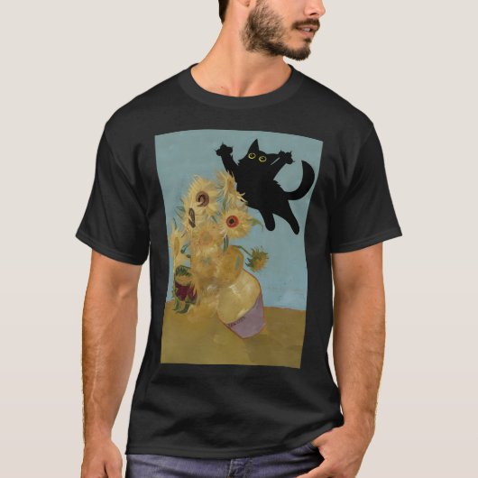 Vincent Van Gogh Blume Cat T-Shirt (Vorderseite)