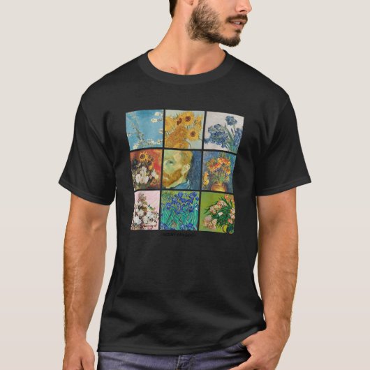 Vincent Van Gogh Blume Grid Post-Impressionismus A T-Shirt (Vorderseite)