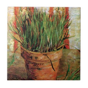 Vincent Van Gogh - Blumentopf mit Chives Fliese