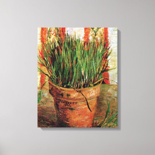 Vincent Van Gogh - Blumentopf mit Chives Leinwanddruck (Vorderseite)