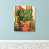 Vincent Van Gogh - Blumentopf mit Chives Leinwanddruck (Insitu (Holzboden))