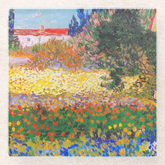 Vincent Van Gogh Blütengarten Glasuntersetzer (Vorderseite)