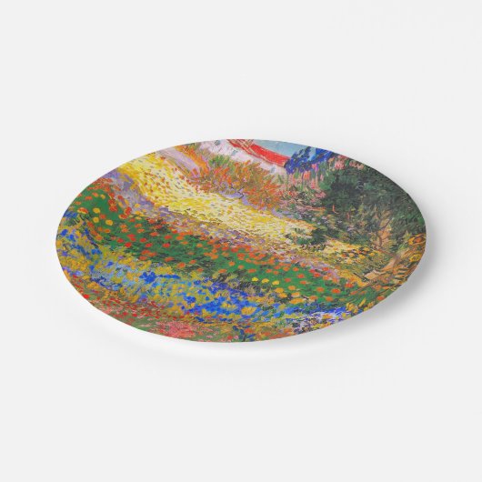 Vincent Van Gogh Blütengarten Pappteller (Schrägansicht)