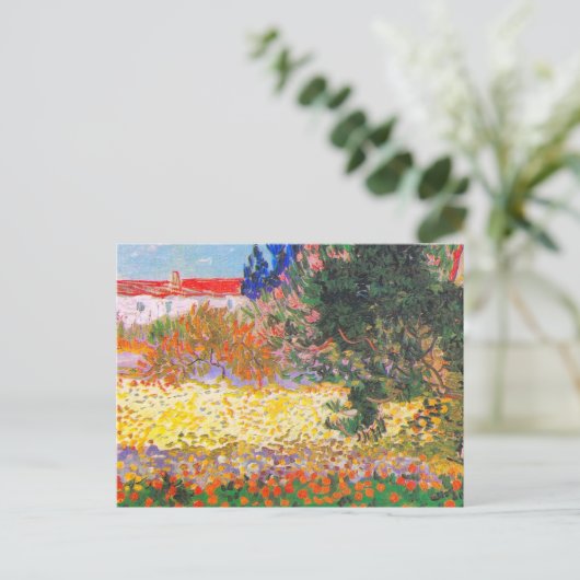 Vincent Van Gogh Blütengarten Postkarte (Stehend Vorderseite)