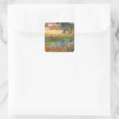 Vincent Van Gogh Blütengarten Quadratischer Aufkleber (Tasche)