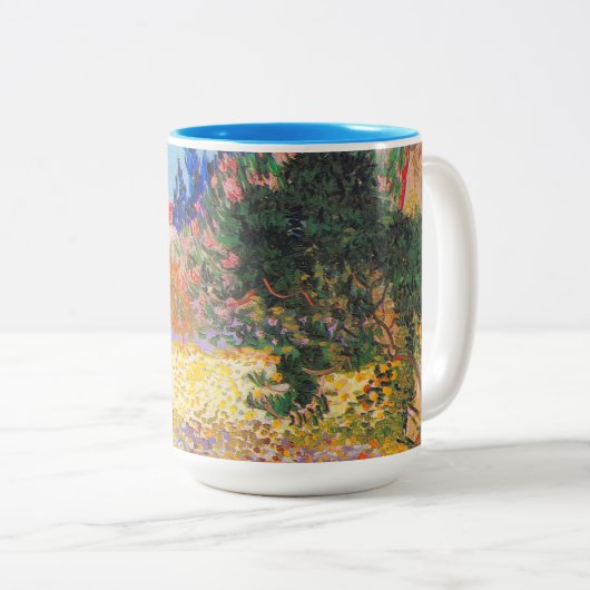Vincent Van Gogh Blütengarten Zweifarbige Tasse (VorderseiteRechts)
