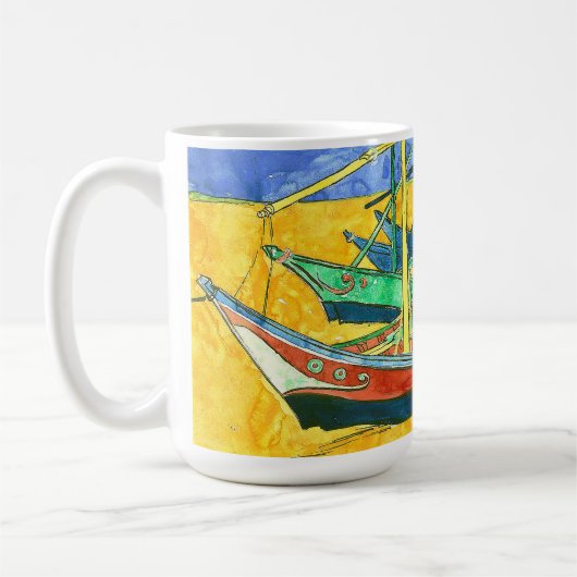 Vincent van Gogh Boats at Saintes-Marie watercol Kaffeetasse (Links)