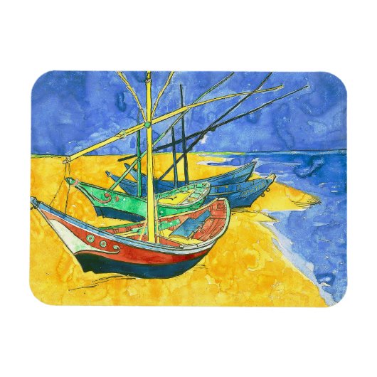 Vincent van Gogh Boats at Saintes-Marie watercol Magnet (Horizontal)