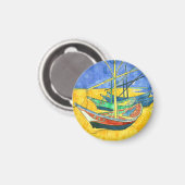 Vincent van Gogh Boats at Saintes-Marie watercol Magnet (Vorderseite/Rückseite)
