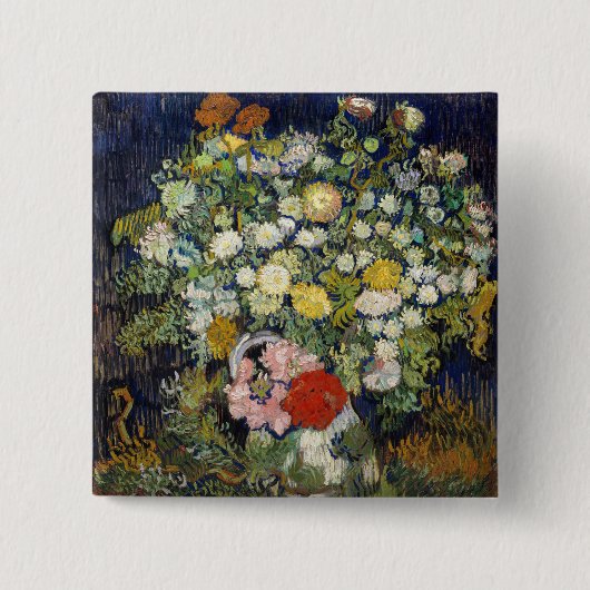 Vincent van Gogh - Bouquet der Blume in einer Vase Button (Vorderseite)