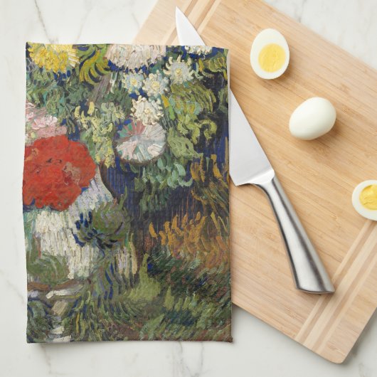 Vincent van Gogh - Bouquet der Blume in einer Vase Geschirrtuch (Viertel Falte)