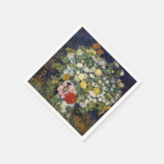 Vincent van Gogh - Bouquet der Blume in einer Vase Serviette (Ecke)