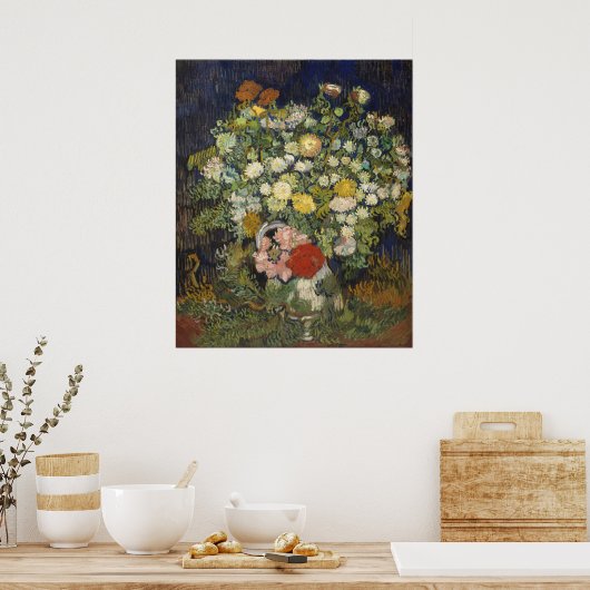 Vincent van Gogh Bouquet von Blume in einer Vase Poster (Küche)