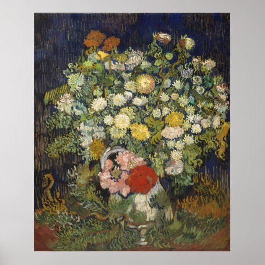 Vincent van Gogh Bouquet von Blume in einer Vase Poster (Vorne)