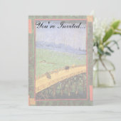 Vincent Van Gogh - Brücke im Regen Japanische Kuns Einladung (Stehend Vorderseite)