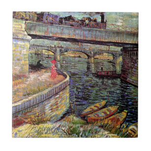Vincent van Gogh - Brücken über der Seine Fliese