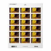 Vincent Van Gogh Cafe Terrace At Night Fine Art Adressaufkleber (Vorne)