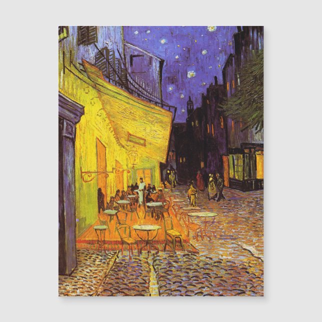 Vincent Van Gogh Cafe Terrace At Night Fine Art Magnetkarte (Vorderseite)
