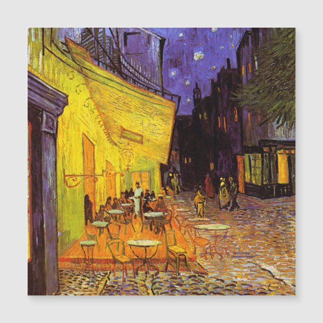 Vincent Van Gogh Cafe Terrace At Night Fine Art Magnetkarte (Vorderseite)