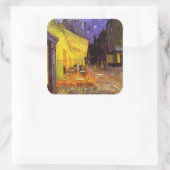 Vincent Van Gogh Cafe Terrace At Night Fine Art Quadratischer Aufkleber (Tasche)