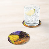 Vincent Van Gogh Cafe Terrace At Night Fine Art Runder Pappuntersetzer (Vor Ort)