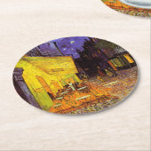 Vincent Van Gogh Cafe Terrace At Night Fine Art Runder Pappuntersetzer (Angewinkelt)