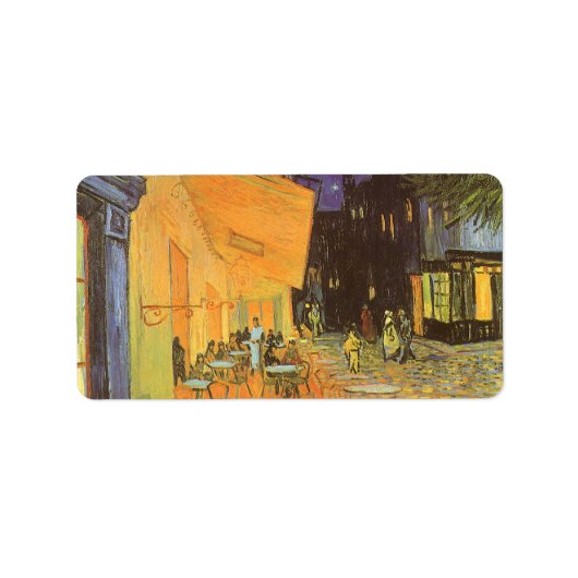 Vincent van Gogh - Café Terrasse am Abend Adressaufkleber (Vorne)