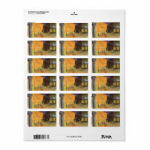 Vincent van Gogh - Café Terrasse am Abend Adressaufkleber (Vorne)