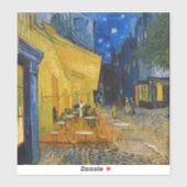 Vincent van Gogh - Café Terrasse am Abend Aufkleber (Blatt)
