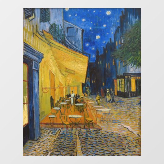 Vincent van Gogh - Café Terrasse am Abend Fensteraufkleber (Blatt)