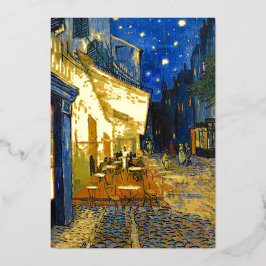 Vincent van Gogh - Café Terrasse am Abend Folien Feiertagskarte