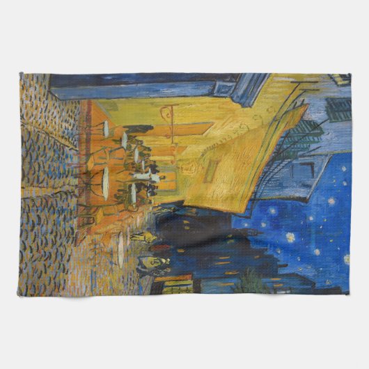 Vincent van Gogh - Café Terrasse am Abend Geschirrtuch (Horizontal)