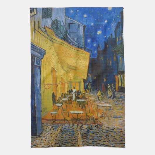 Vincent van Gogh - Café Terrasse am Abend Geschirrtuch (Vertikal)