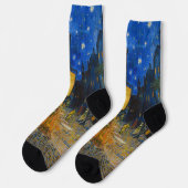 Vincent van Gogh - Café Terrasse am Abend Socken (Linkes Detail)