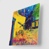 Vincent Van Gogh - Café Terrasse am Night Pop Quadratische Wanduhr (Winkel)
