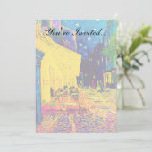 Vincent Van Gogh - Café Terrasse am Pop Art Einladung (Stehend Vorderseite)