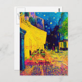 Vincent Van Gogh - Café Terrasse am Pop Art Postkarte (Vorne/Hinten)