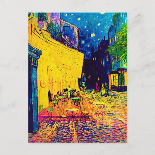 Vincent Van Gogh - Café Terrasse am Pop Art Postkarte (Vorderseite)