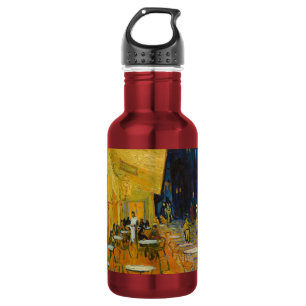 Vincent van Gogh - Café-Terrasse bei Nacht Edelstahlflasche