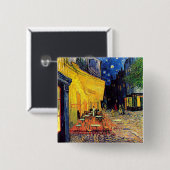 Vincent Van Gogh - Café-Terrasse bei Nacht Fine Ar Button (Vorne & Hinten)