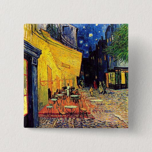 Vincent Van Gogh - Café-Terrasse bei Nacht Fine Ar Button (Vorderseite)
