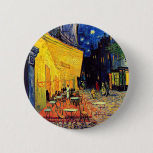 Vincent Van Gogh - Café-Terrasse bei Nacht Fine Ar Button
