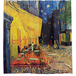 Vincent Van Gogh - Café-Terrasse bei Nacht Fine Ar Duschvorhang