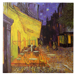 Vincent Van Gogh Café-Terrasse bei Nacht Fine Art Fliese