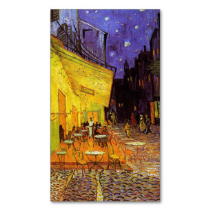 Vincent Van Gogh Café-Terrasse bei Nacht Fine Art Magnetische Visitenkarte