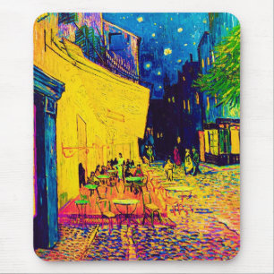 Vincent Van Gogh - Café-Terrasse bei Nacht Pop Art Mousepad
