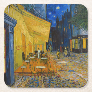 Vincent van Gogh - Café-Terrasse bei Nacht Rechteckiger Pappuntersetzer