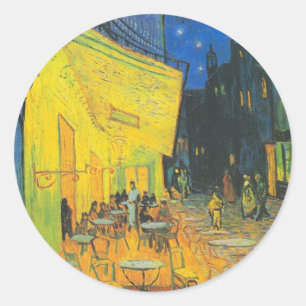 Vincent Van Gogh Cafe Terrasse Masterpiece Runder Aufkleber