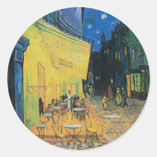 Vincent van Gogh Café Terrasse Runder Aufkleber